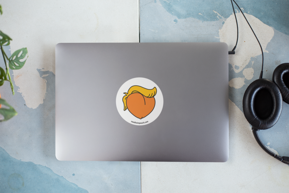 Download Laptop Sticker Mockup Featuring A Blue And White Table 25204 Need To Impeach